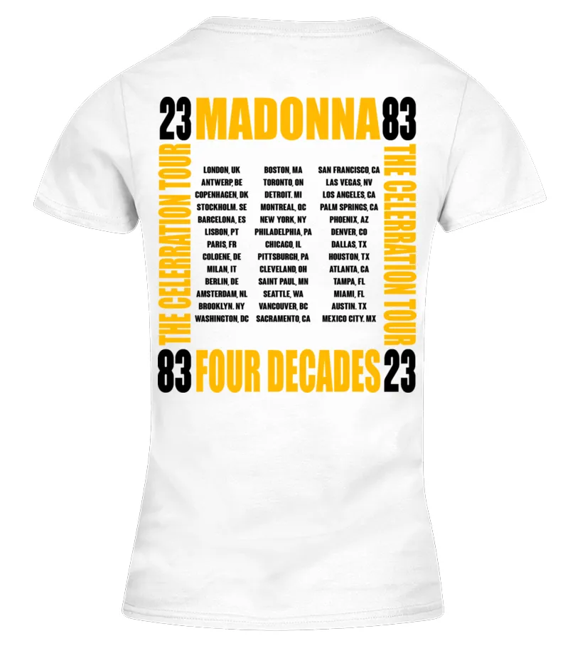 001. Madonna WT 2 sides Camiseta cuello pico Mujer