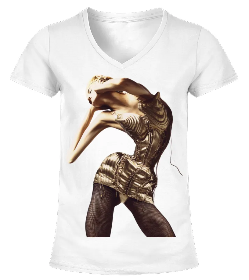 001. Madonna WT 2 sides Camiseta cuello pico Mujer