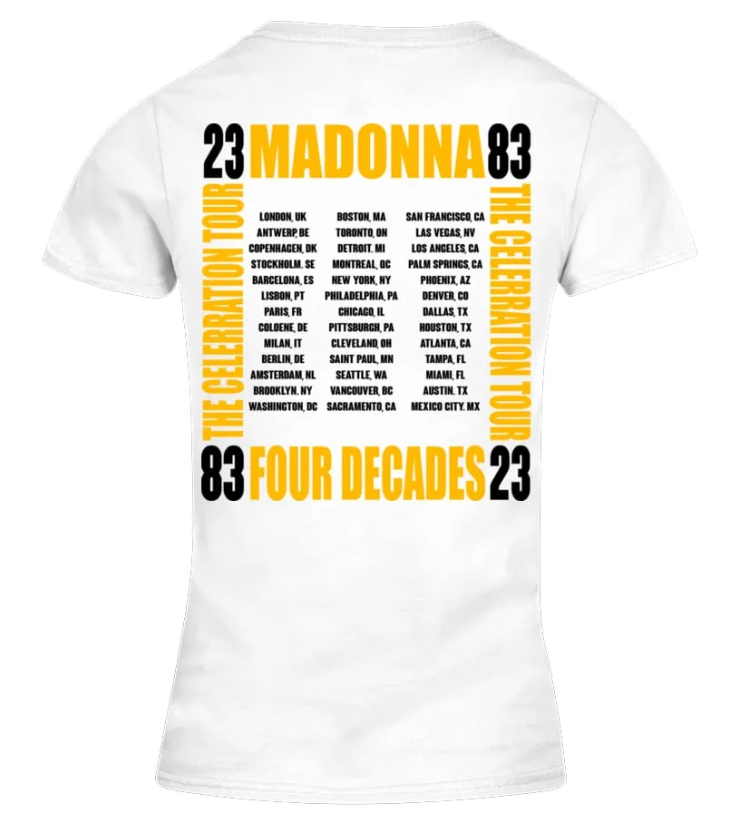 001. Madonna WT 2 sides Camiseta cuello pico Mujer