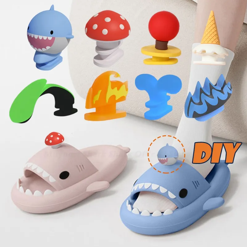 1 Pair Shoes Decoration Fins para zapatillas de tiburón Accesorios extraíbles Fins Glow in the Dark Funny Funny Cute Tlides Char