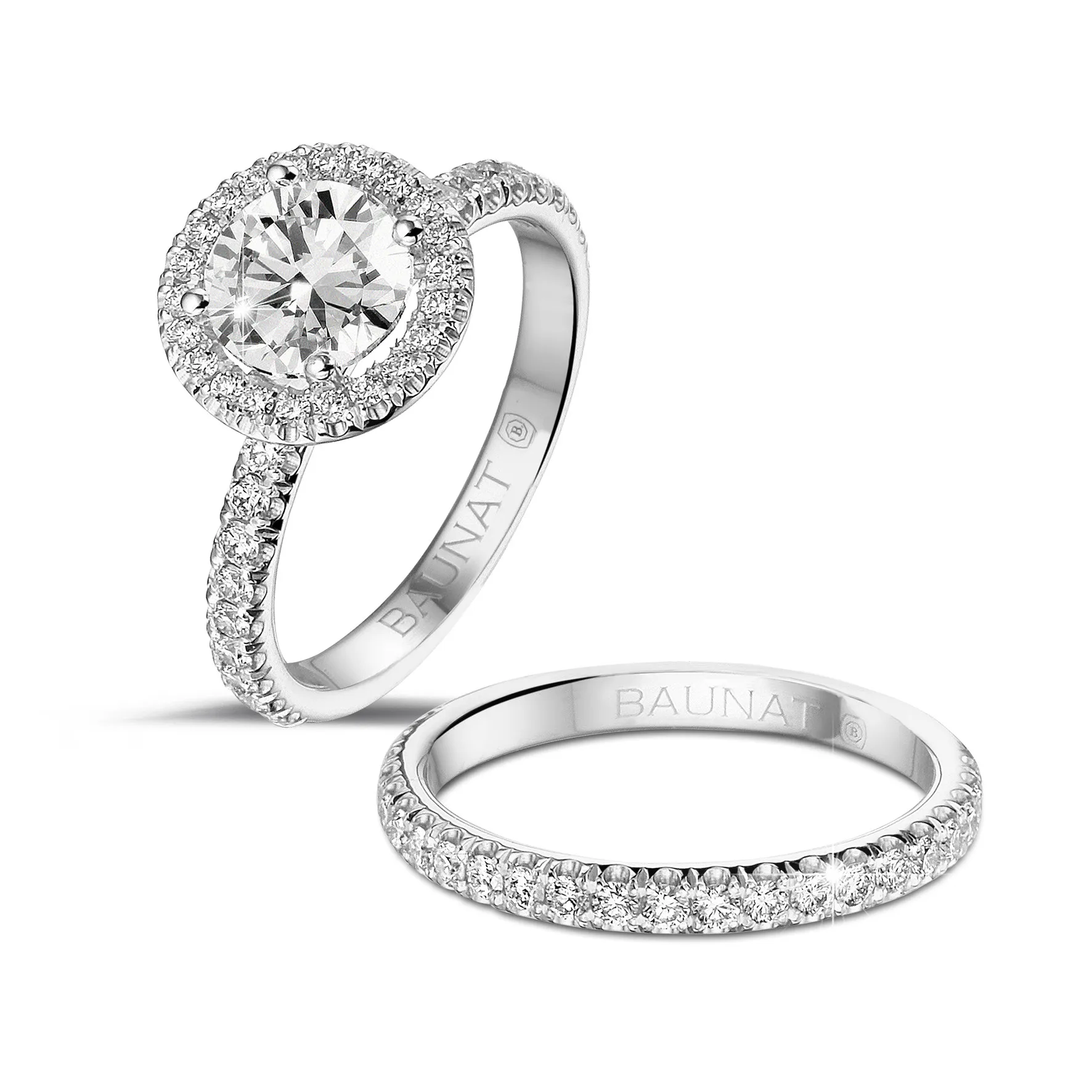 1.25 quilates Halo anillo solitario en platino con diamantes redondos 