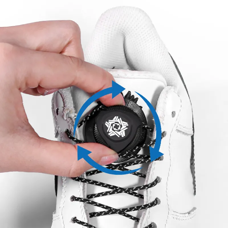 2024 Nuevos cordones automáticos zapatillas de hebilla giratorias sin corbatas