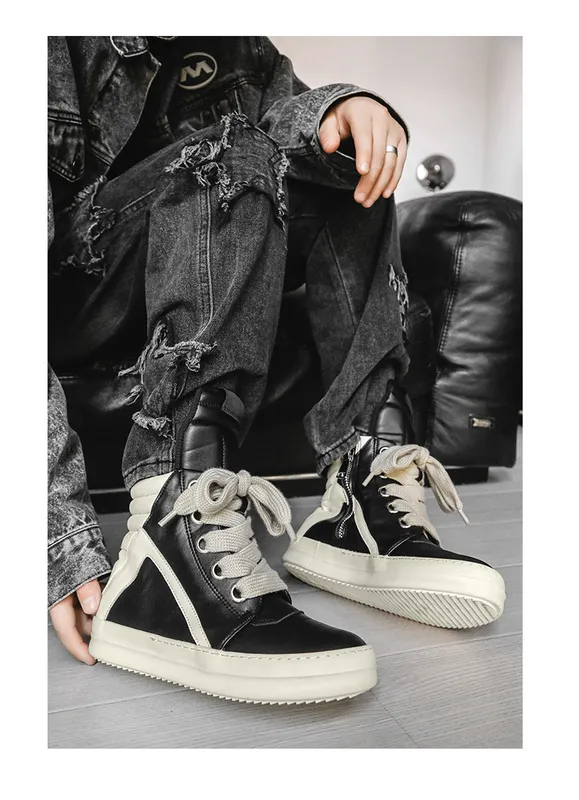 2024 Nuevos hombres inspiradores pareja pan belleza estadounidense súper popular versátiles zapatillas de mesa altas altas