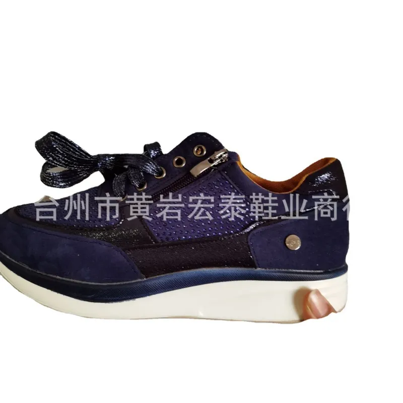 2024 Summer Nuevo pendiente gruesa Tacón de pendiente Sports informales Diamantes de agua soltera, zapatos grandes para mujeres