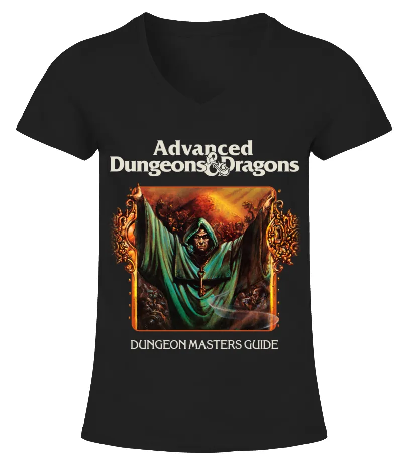 ADND1ST013BK. DUNGEON MASTERS GUIDE CAMISETA CUELLO PICO MUJER