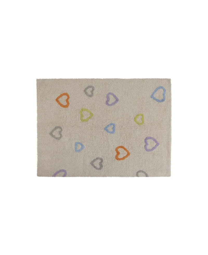 Alfombra Lavable Lorena Canals Corazones Multi
