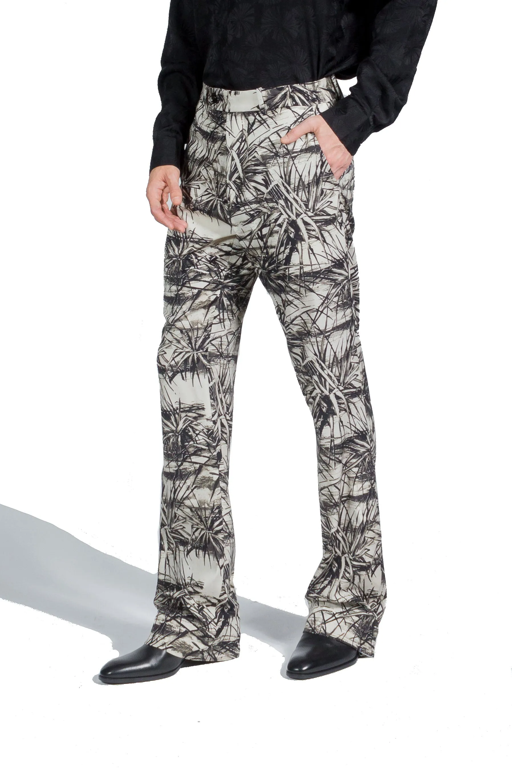 Amiri Floral Aloha Slash Flare Pants