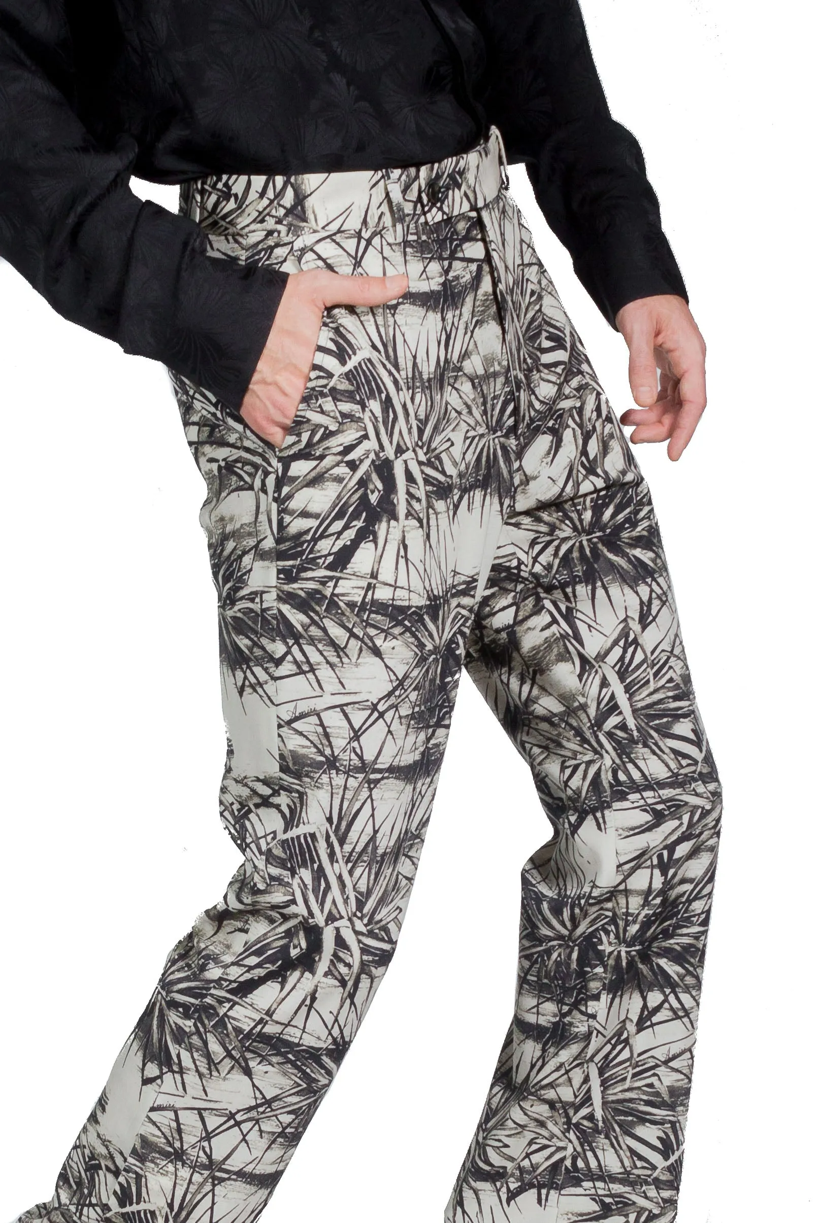 Amiri Floral Aloha Slash Flare Pants