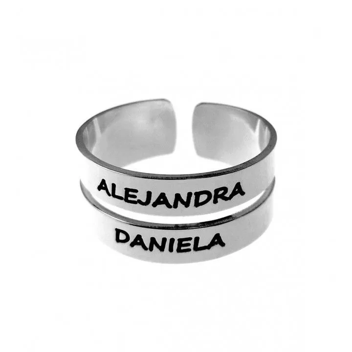 Anillo dos bandas personalizada