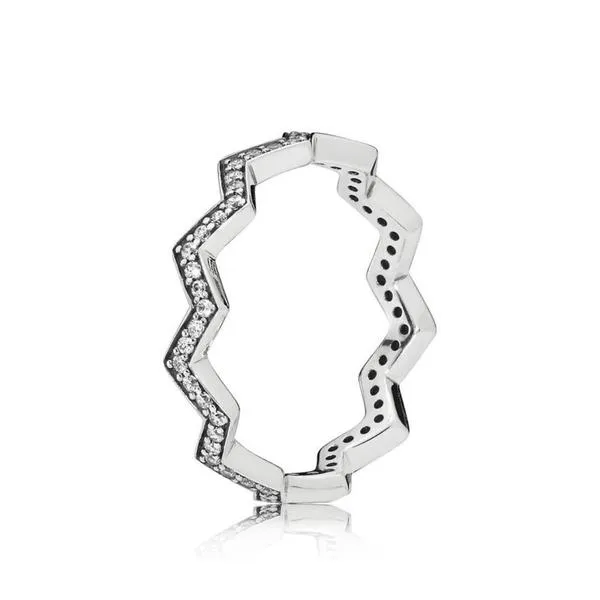 anillo pandora zigzag brillante