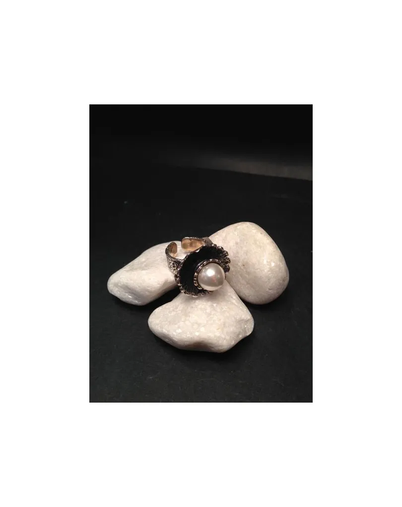ANILLO PLATA PERLA FLOR