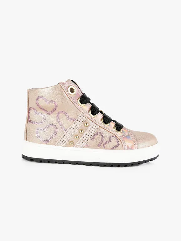 Asso Zapatillas altas para niñas con corazones