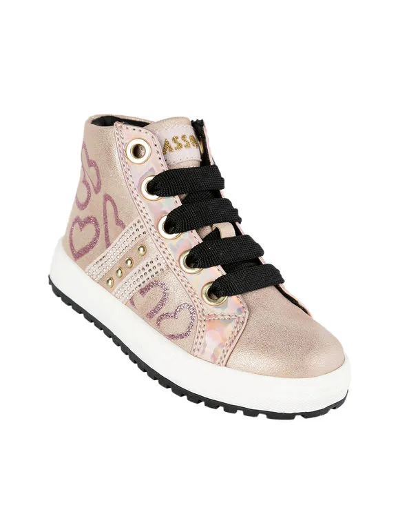 Asso Zapatillas altas para niñas con corazones