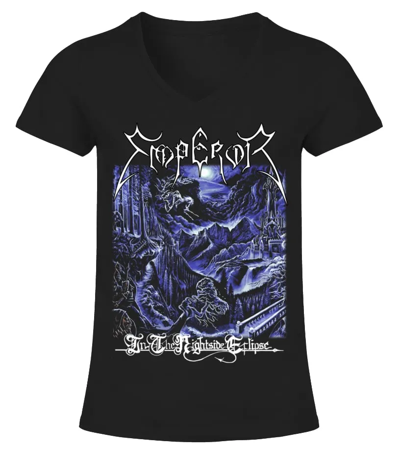 BM100  EMPEROR  IN THE NIGHTSIDE ECLIPSE  BK CAMISETA CUELLO PICO MUJER