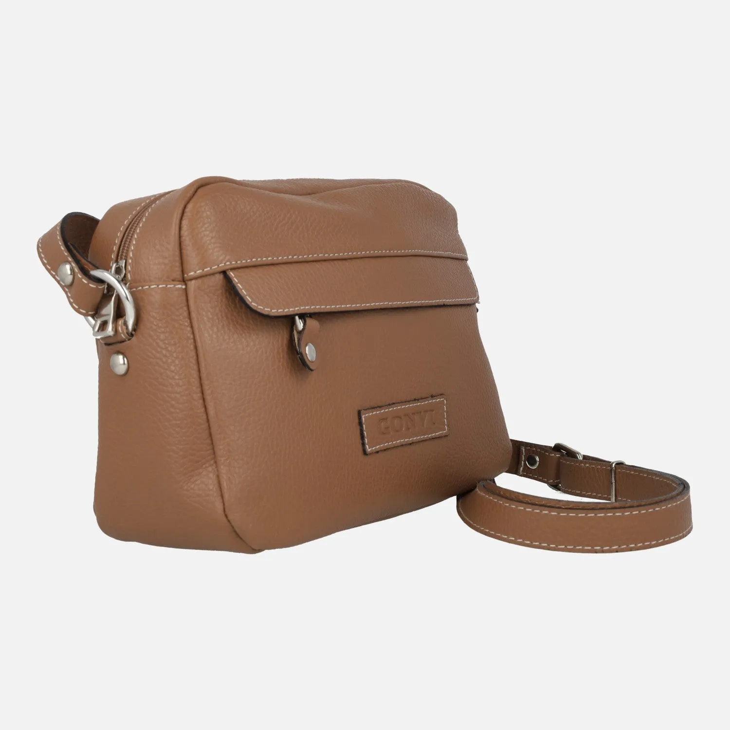 Bolsos bandolera de piel con bolsillos