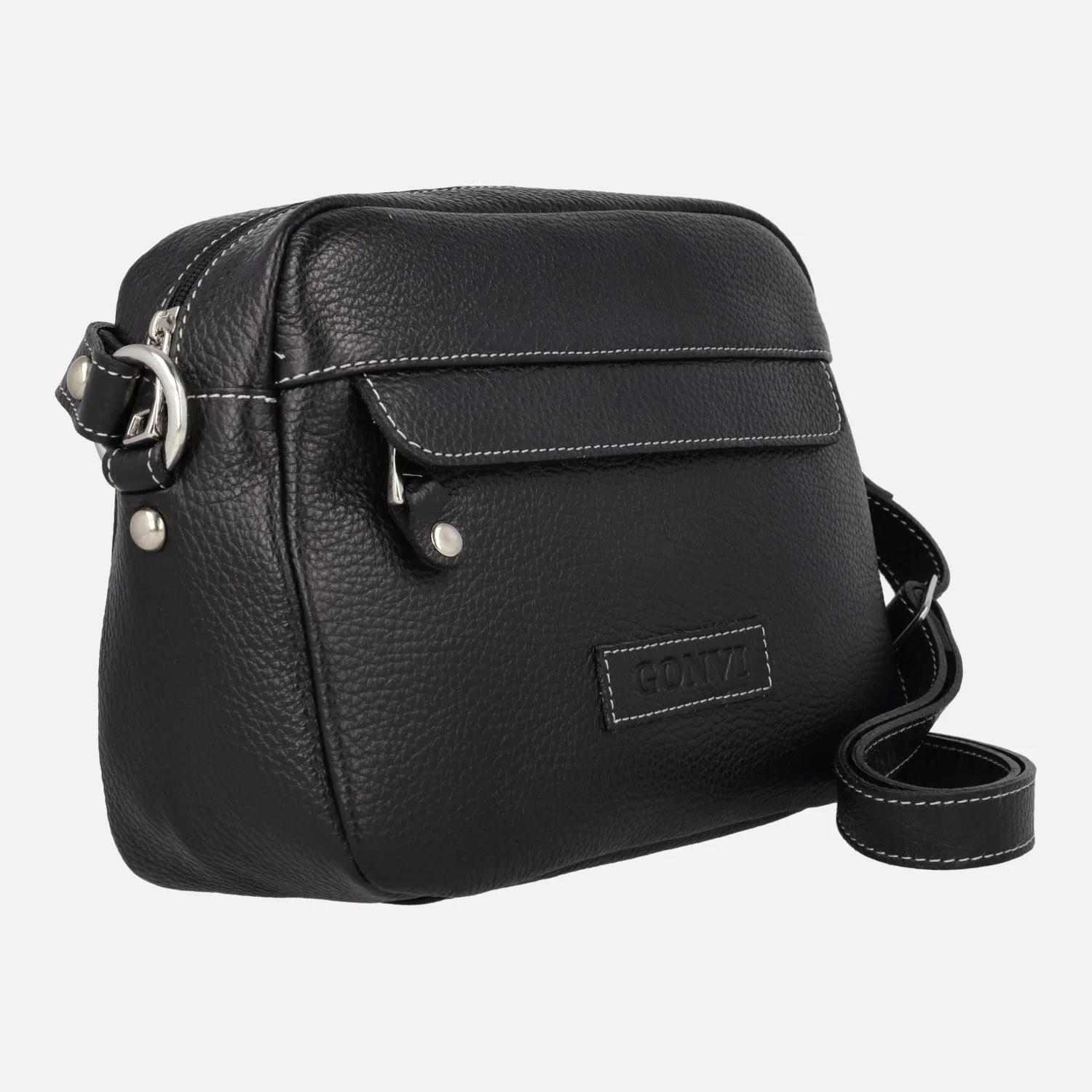 Bolsos bandolera de piel con bolsillos