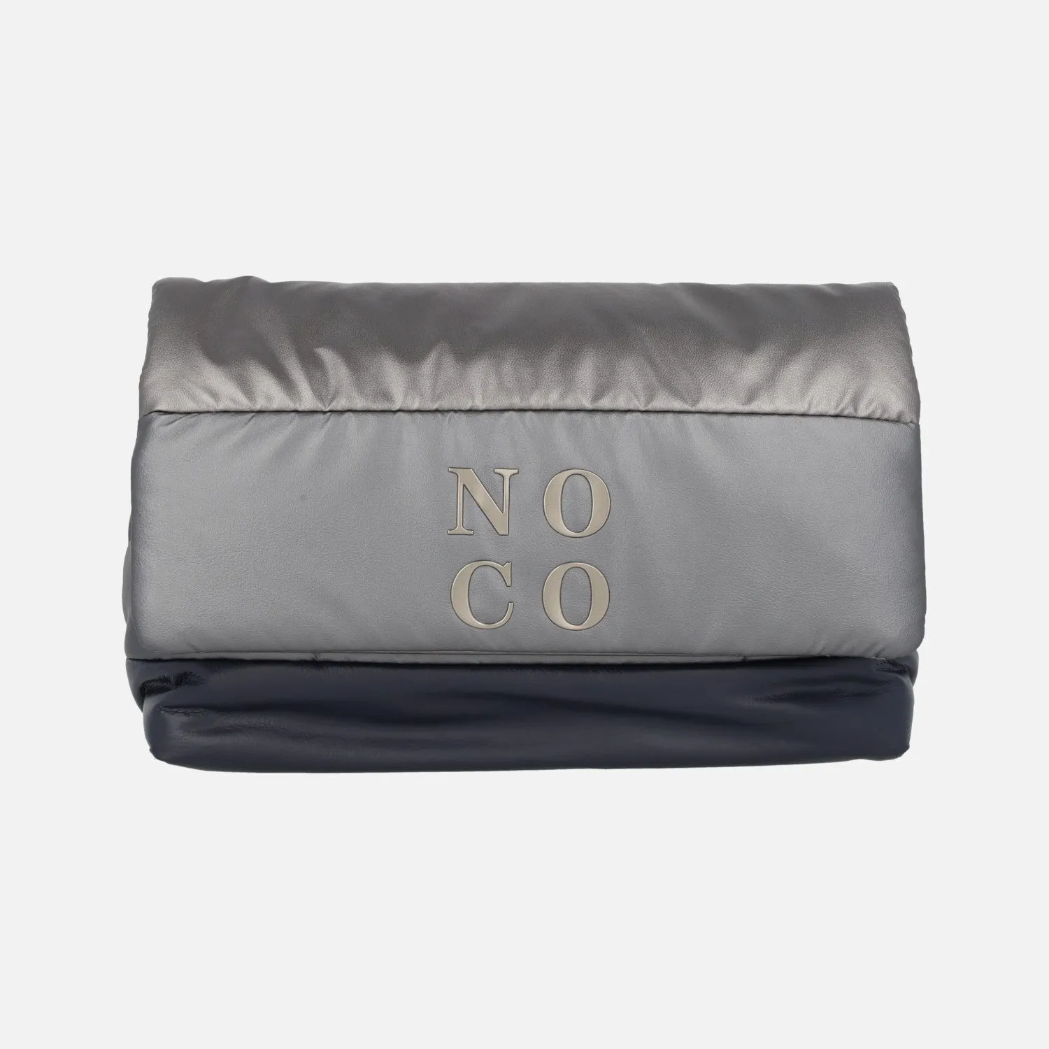 Bolsos bandolera de tejido nylon en combinado plata
