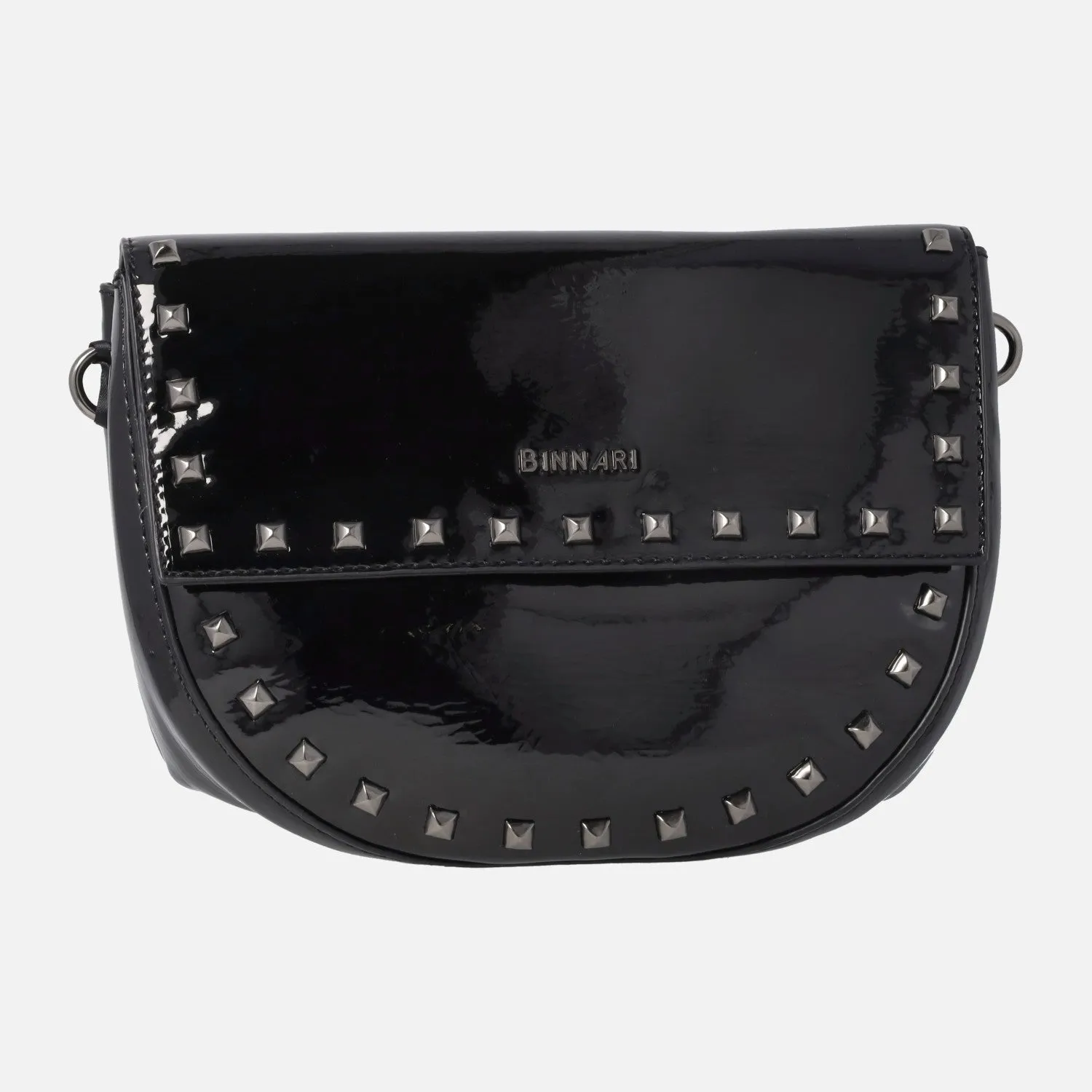 Bolsos bandolera en charol negro con remaches Giuliana