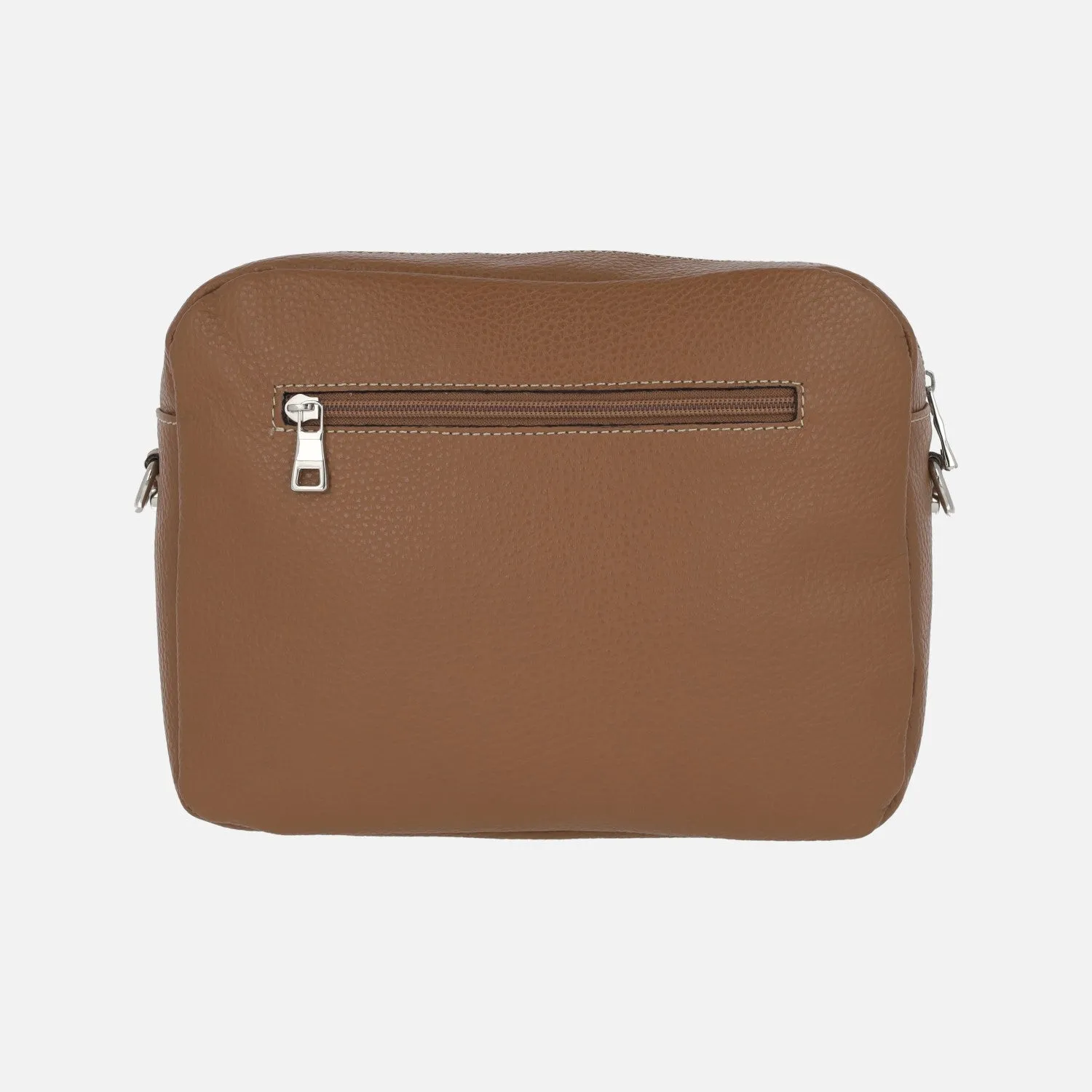 Bolsos bandolera en combinado de piel y ante color cuero