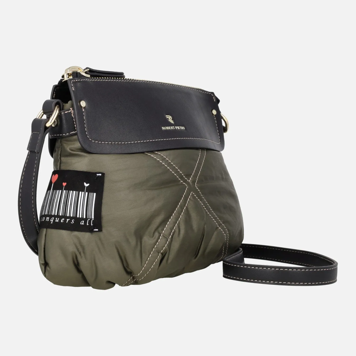 Bolsos bandolera en nylon acolchado verde Tulipán