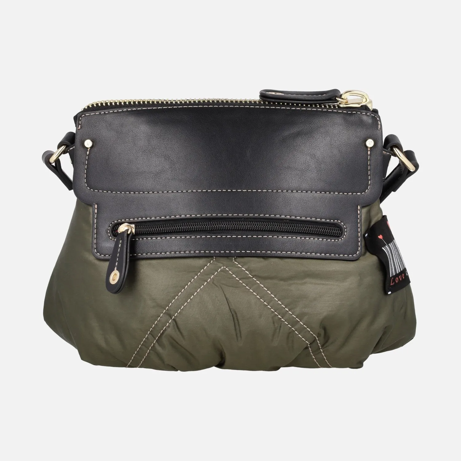 Bolsos bandolera en nylon acolchado verde Tulipán