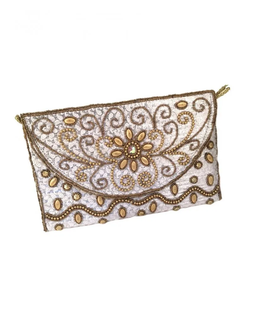 BOLSOS DE FIESTA ORIGINALES INDIA BLANCO