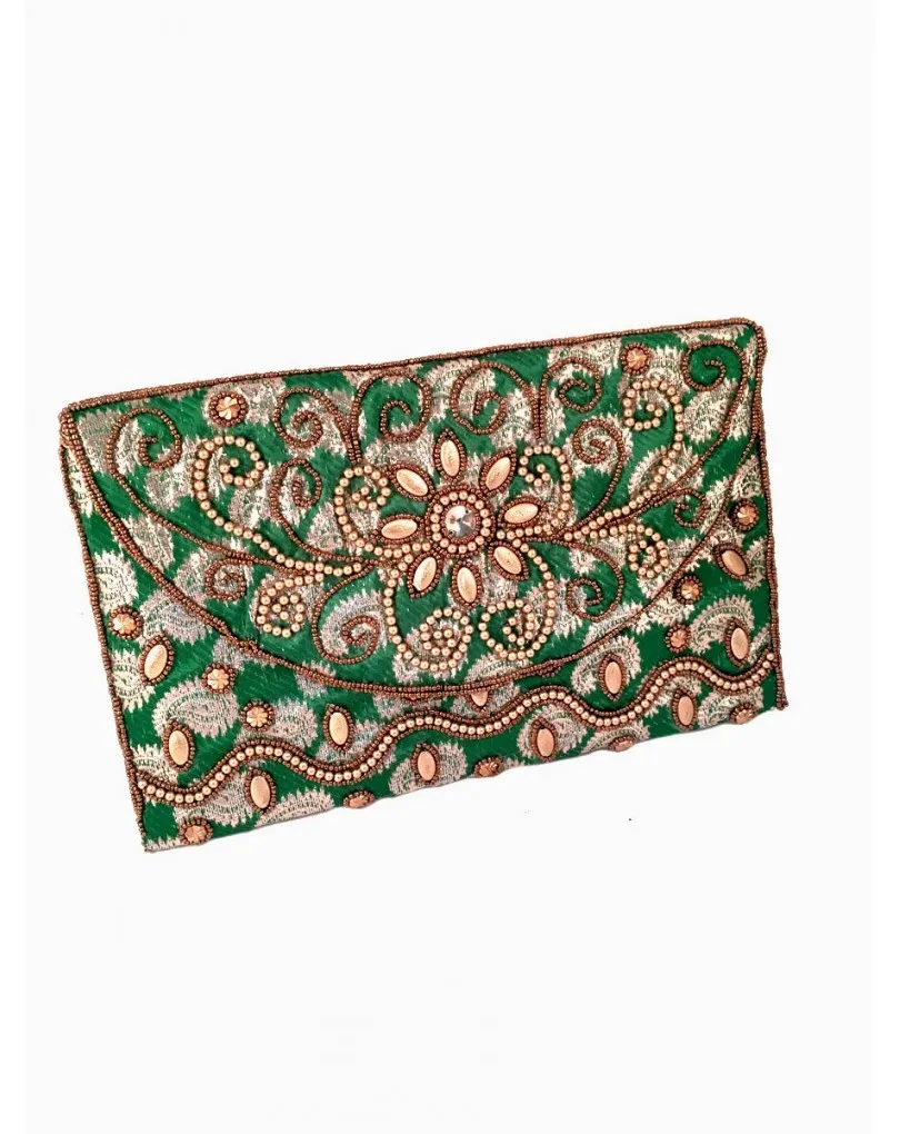 BOLSOS DE FIESTA ORIGINALES INDIA VERDE