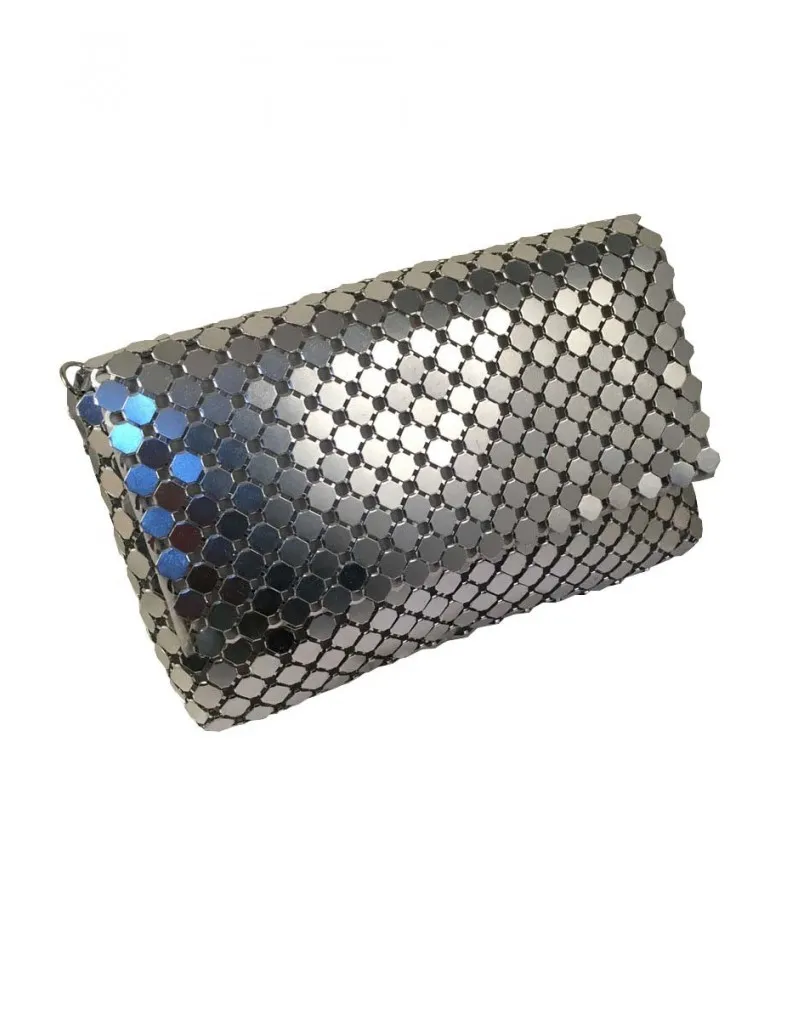 BOLSOS DE FIESTA PLATA, METAL PLATEADO