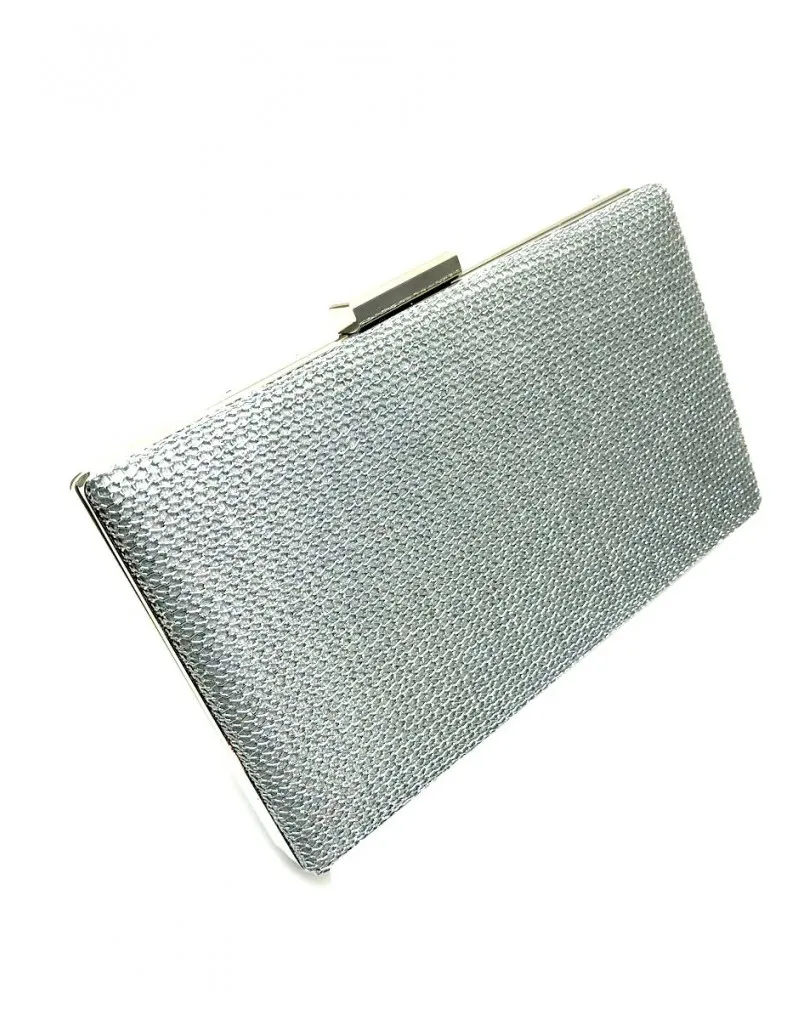 BOLSOS DE FIESTA PLATEADOS MALLA METALICA