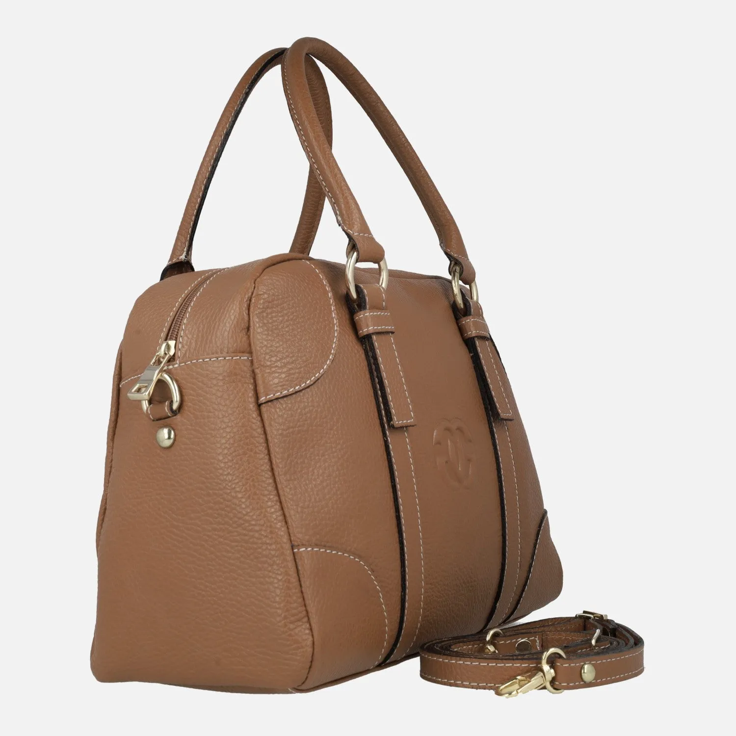 Bolsos de mano en piel estilo bowling