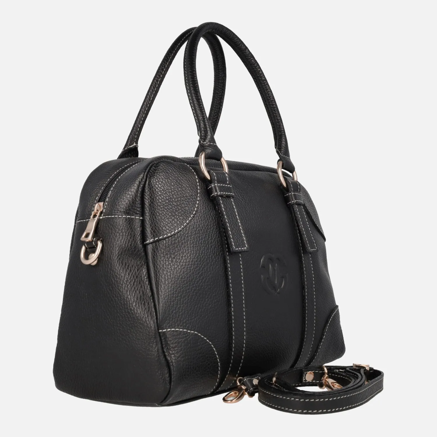 Bolsos de mano en piel estilo bowling