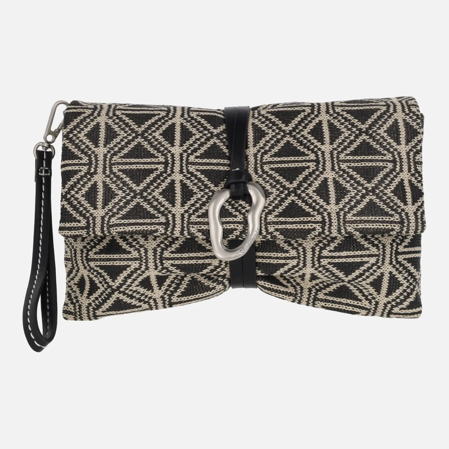 Bolsos de mano en tejido estampado con asa bandolera
