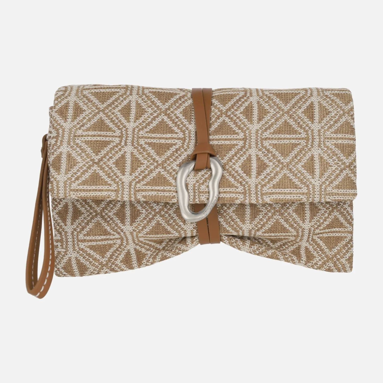 Bolsos de mano en tejido estampado con asa bandolera