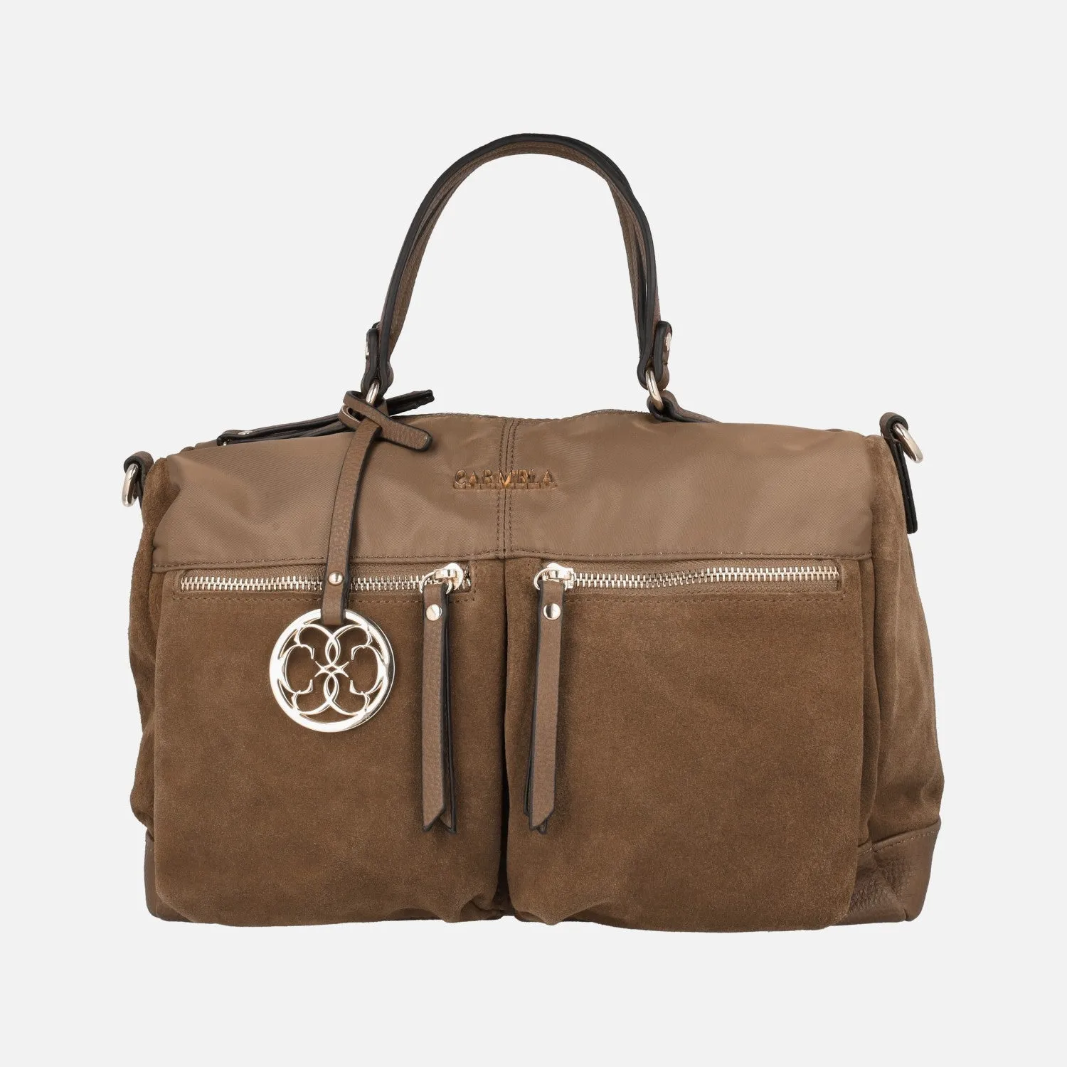Bolsos de mujer en Nylon combinado con serraje de la marca Carmela