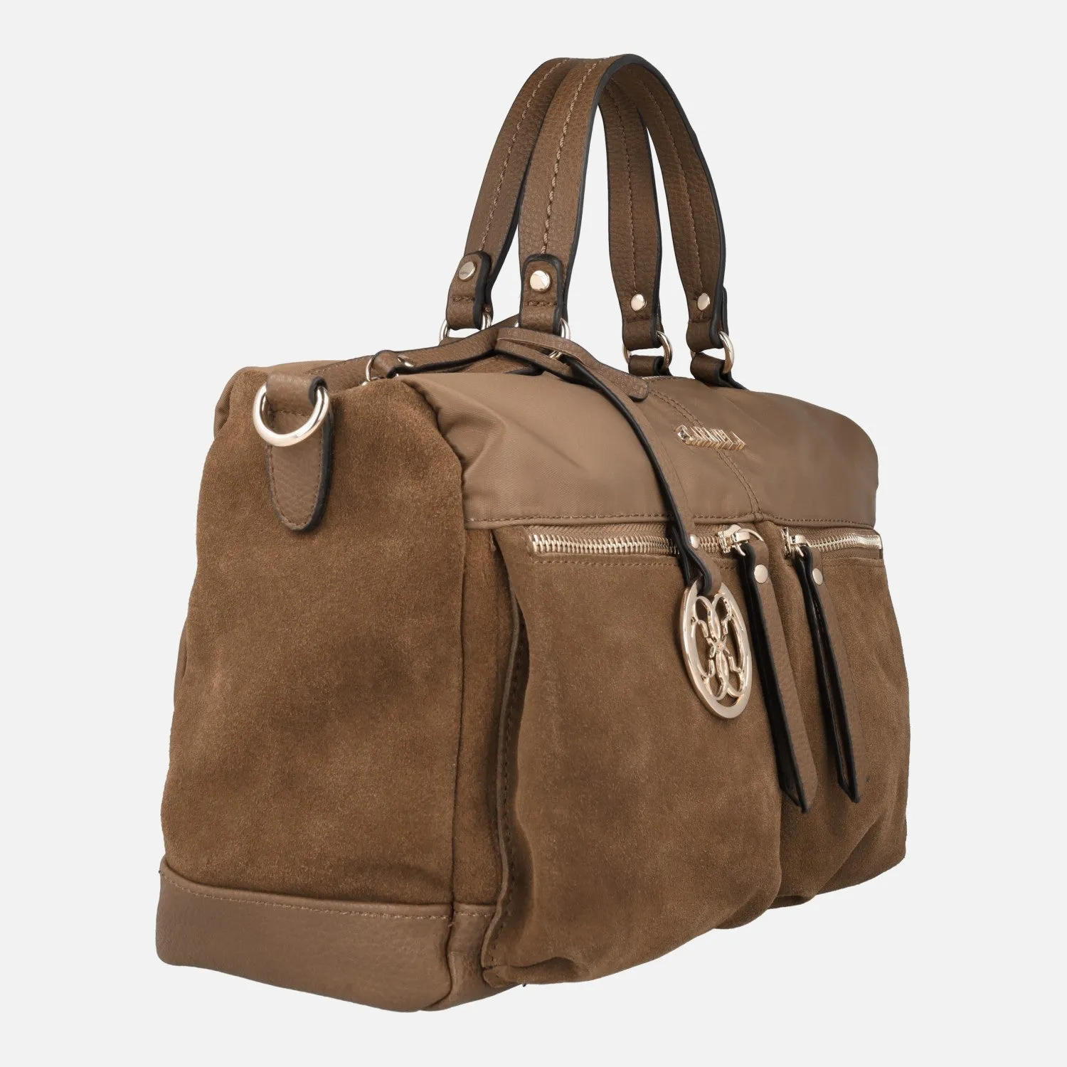 Bolsos de mujer en Nylon combinado con serraje de la marca Carmela