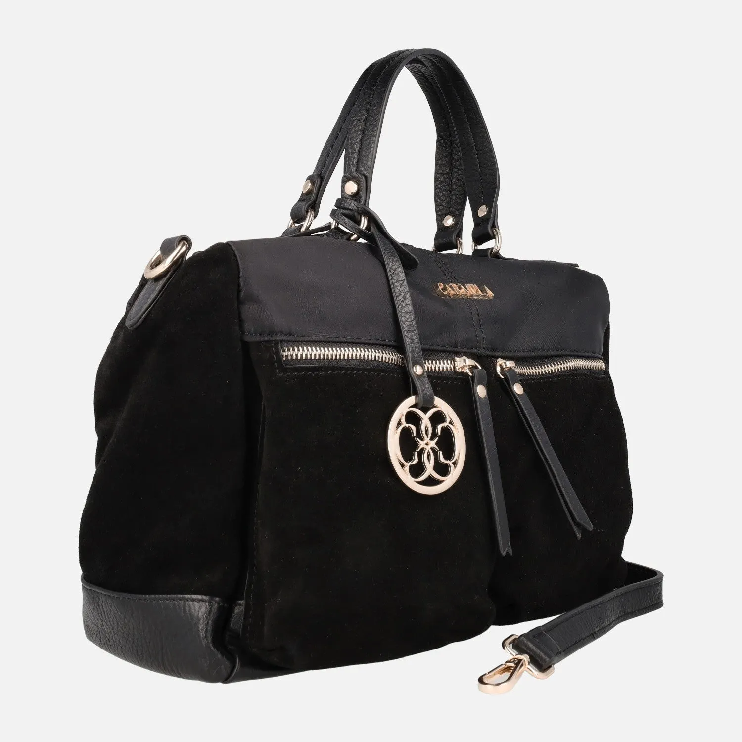 Bolsos de mujer en Nylon combinado con serraje de la marca Carmela
