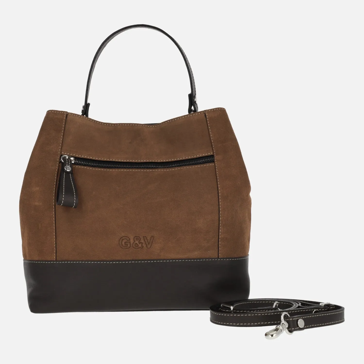 Bolsos de mujer Gonvi combinados en serraje y piel