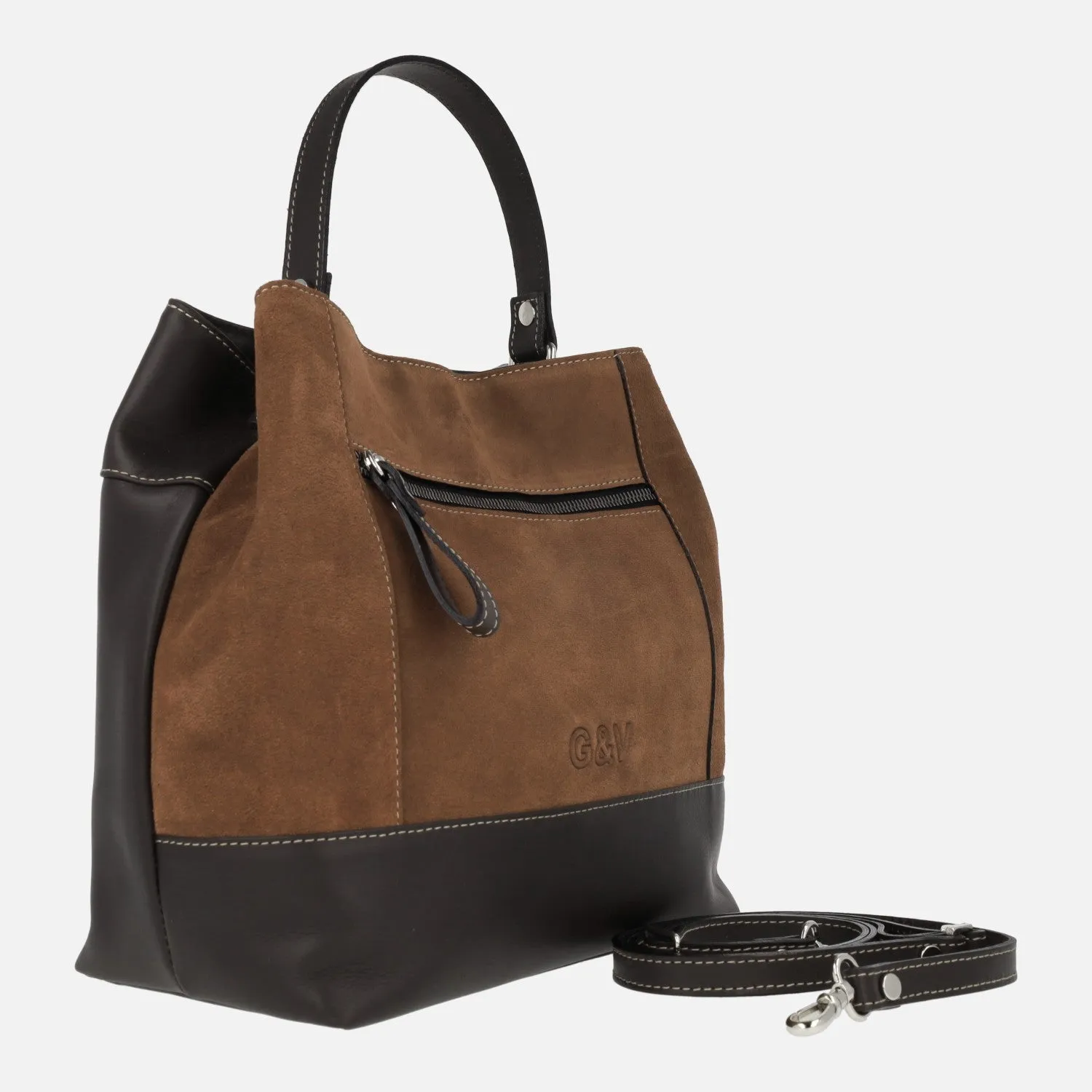 Bolsos de mujer Gonvi combinados en serraje y piel