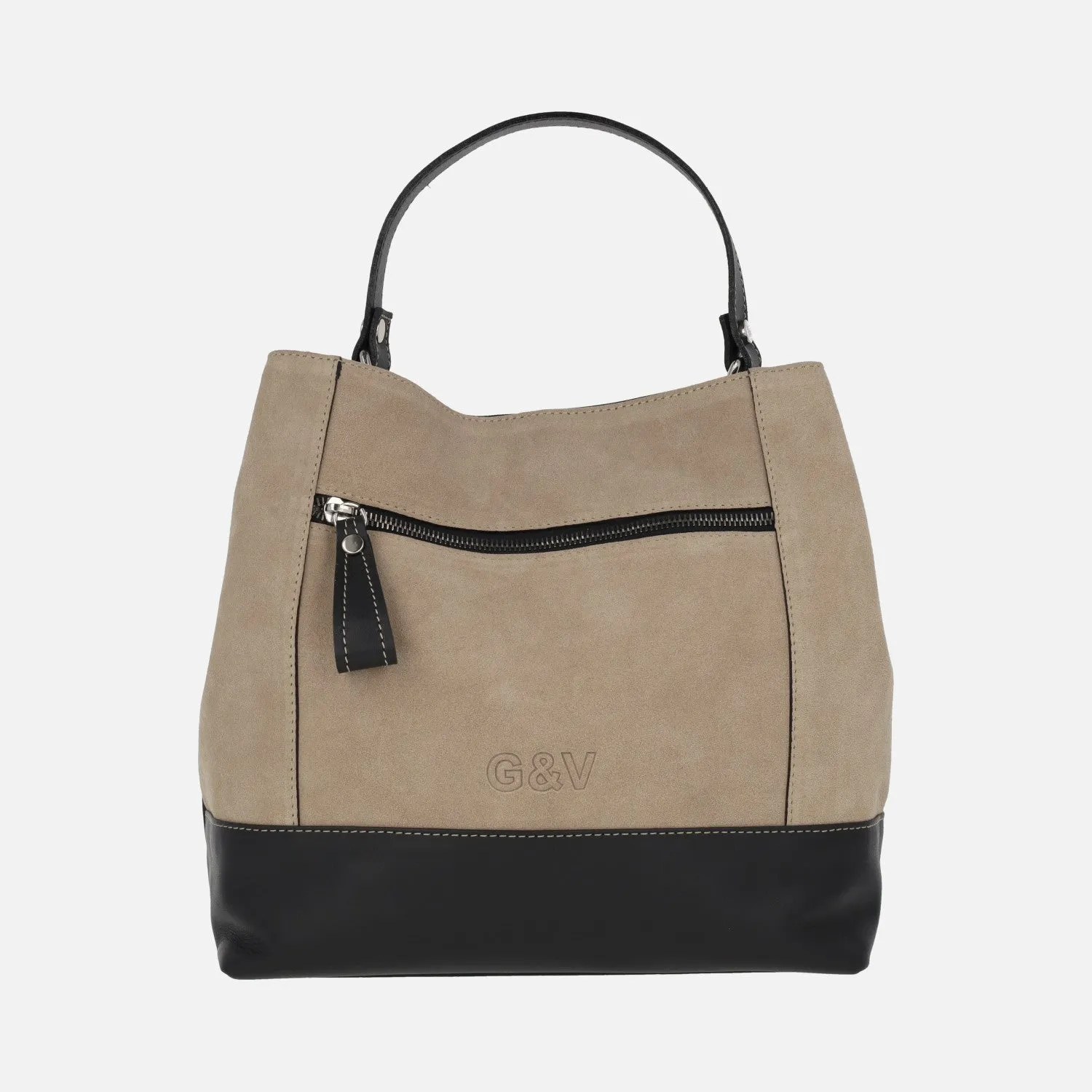 Bolsos de mujer Gonvi combinados en serraje y piel