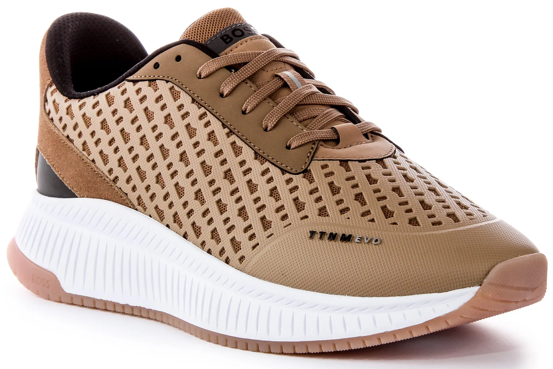 Boss Latte TTNM EVO RUNN Mxmn Logo Design  Zapatillas Inteligentes de Hombre con Cordones y Diseño de Logotipo en Negro