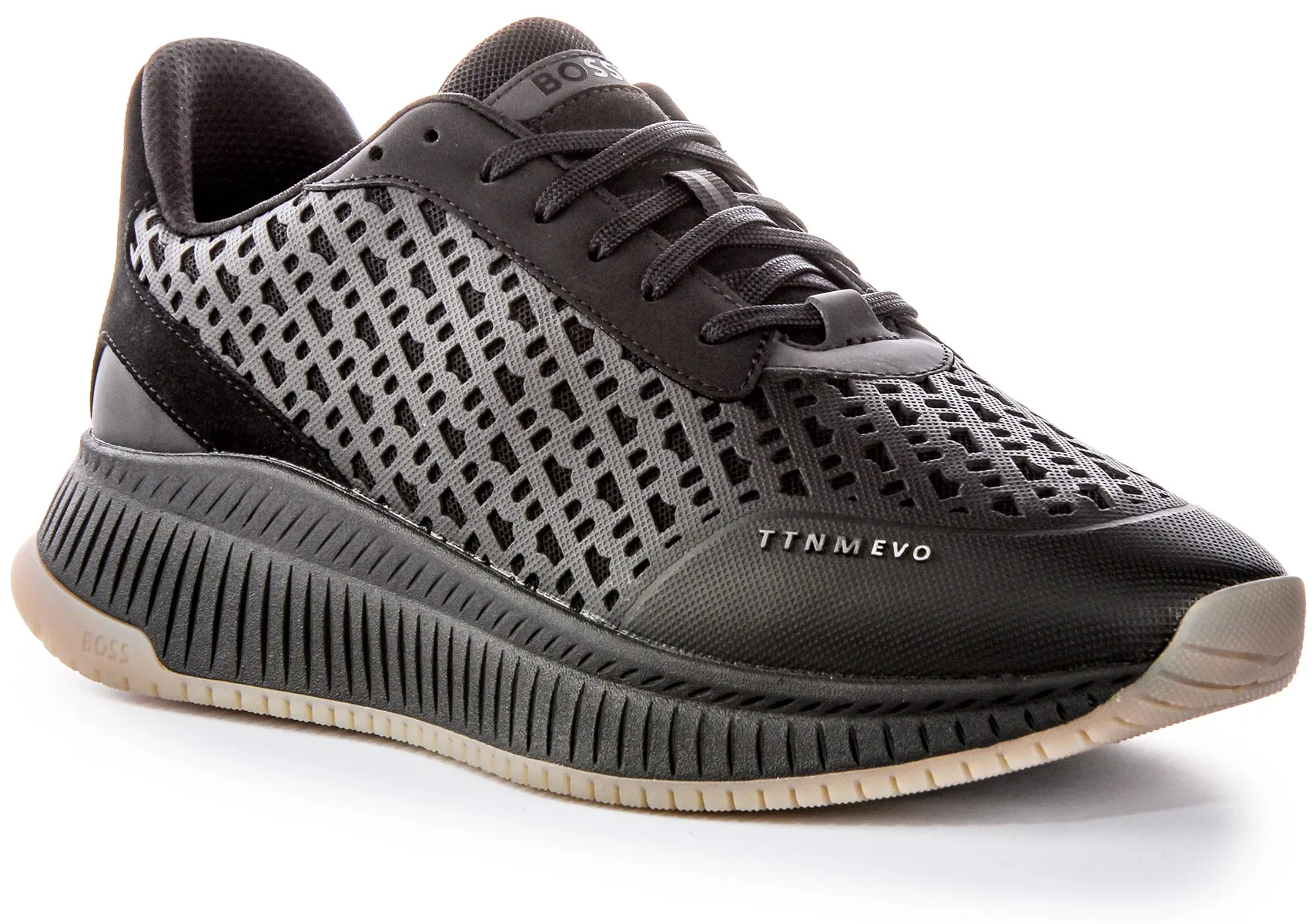 Boss Latte TTNM EVO RUNN Mxmn Logo Design  Zapatillas Inteligentes de Hombre con Cordones y Diseño de Logotipo en Negro
