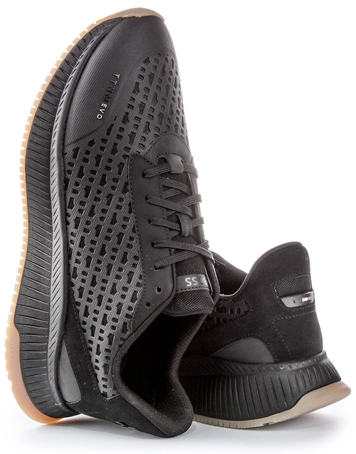 Boss Latte TTNM EVO RUNN Mxmn Logo Design  Zapatillas Inteligentes de Hombre con Cordones y Diseño de Logotipo en Negro