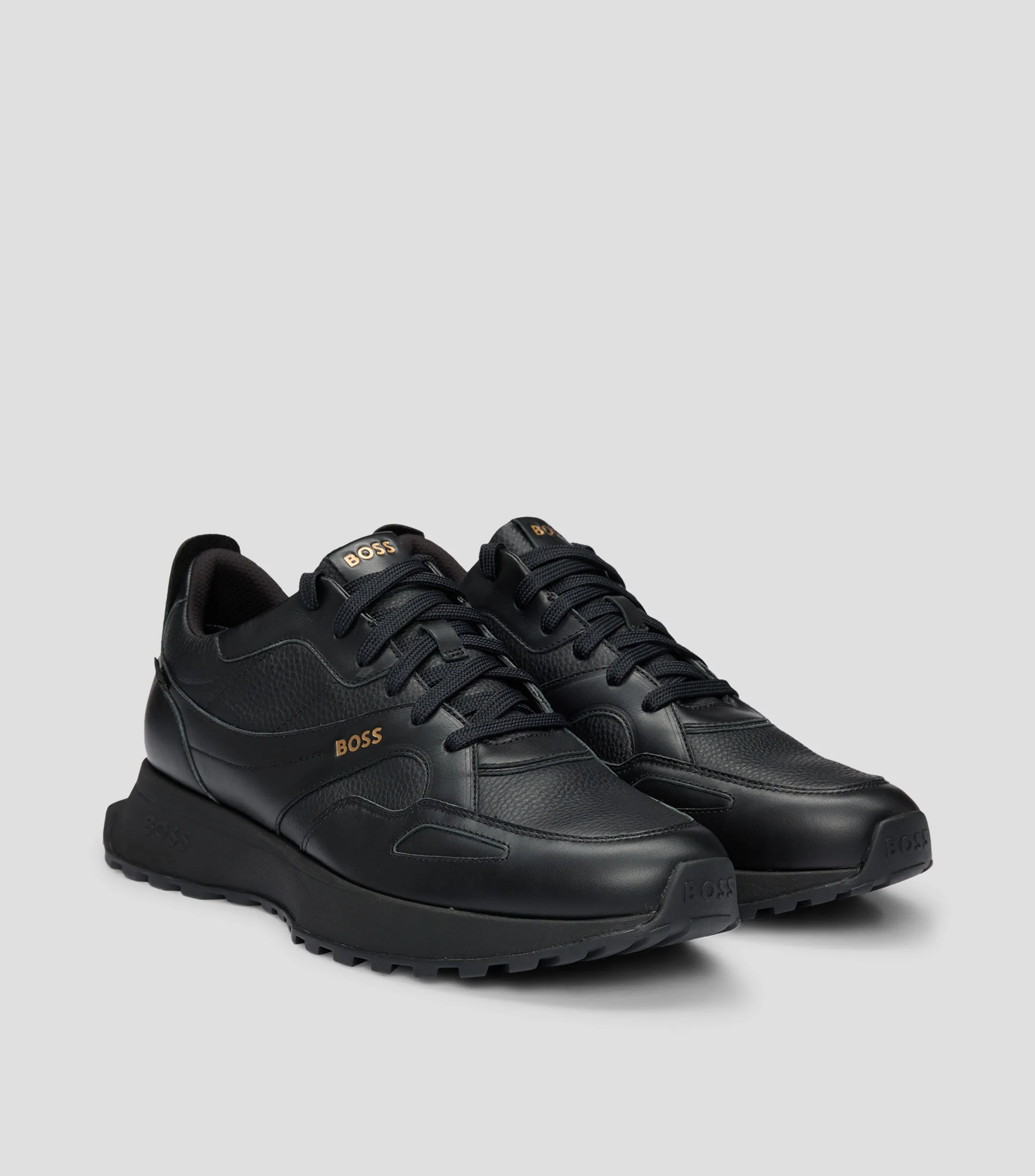 Boss Tenis con cordones impermeables en piel pulida Hombre