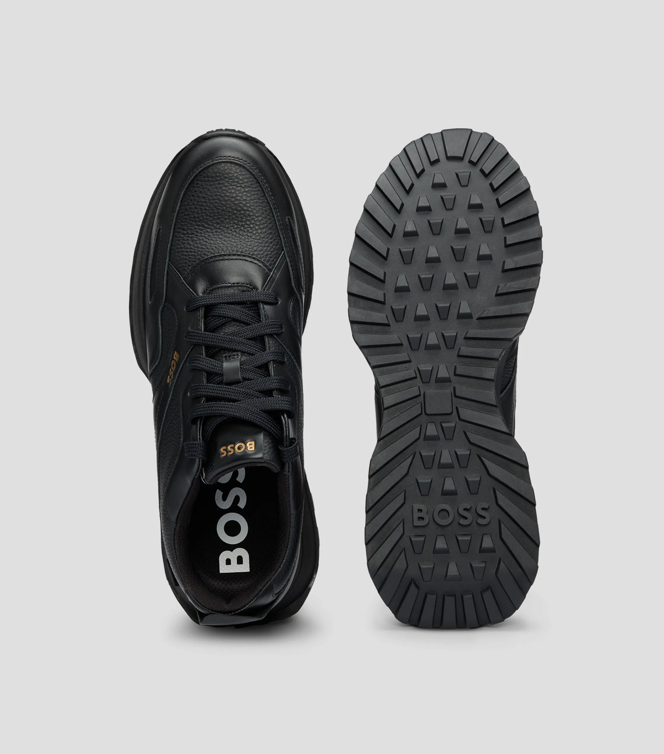 Boss Tenis con cordones impermeables en piel pulida Hombre