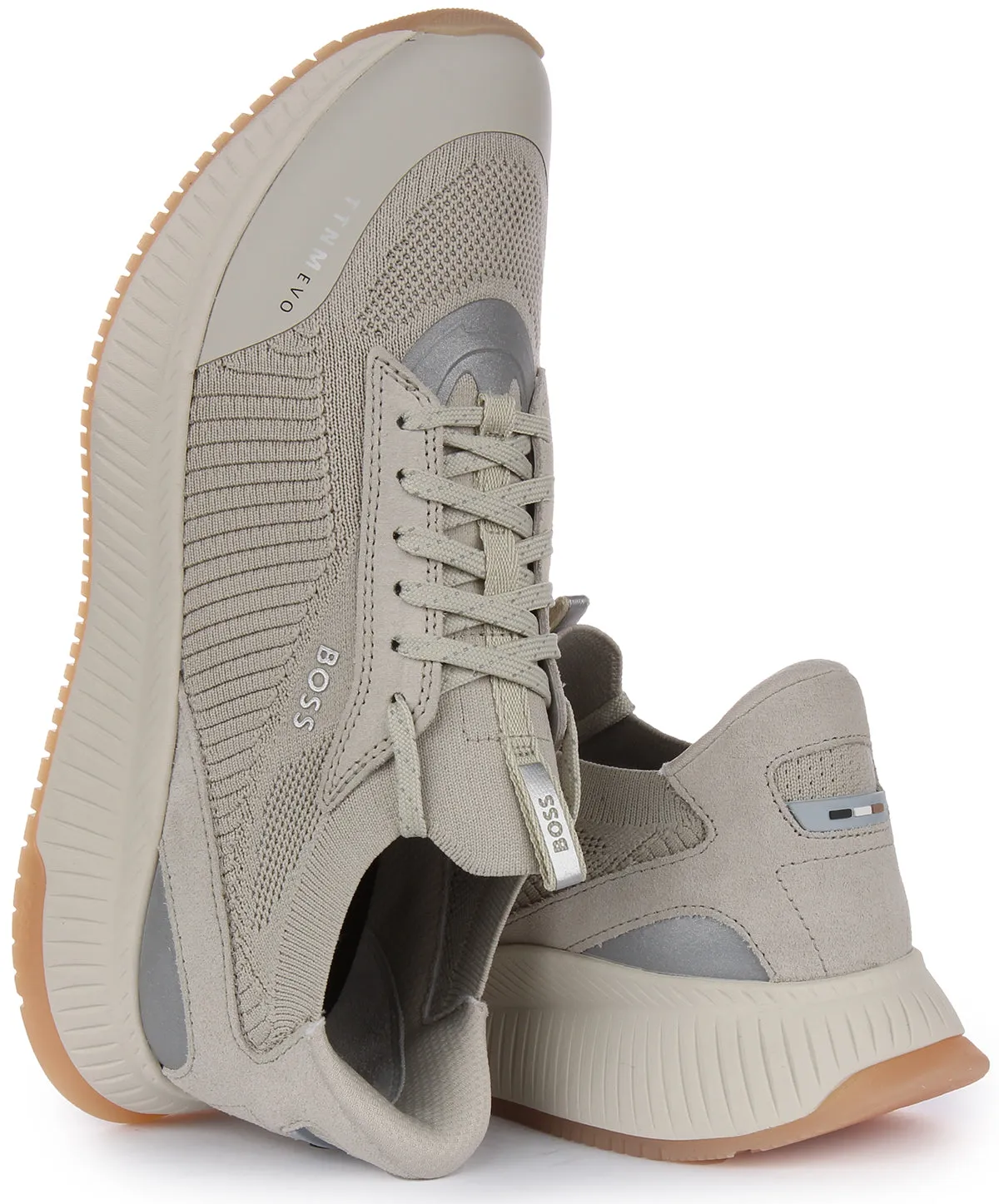 Boss Zapatillas Altas de Malla para Hombre TTNM EVO SLON  Cordones Tejidos KNSD en Negro