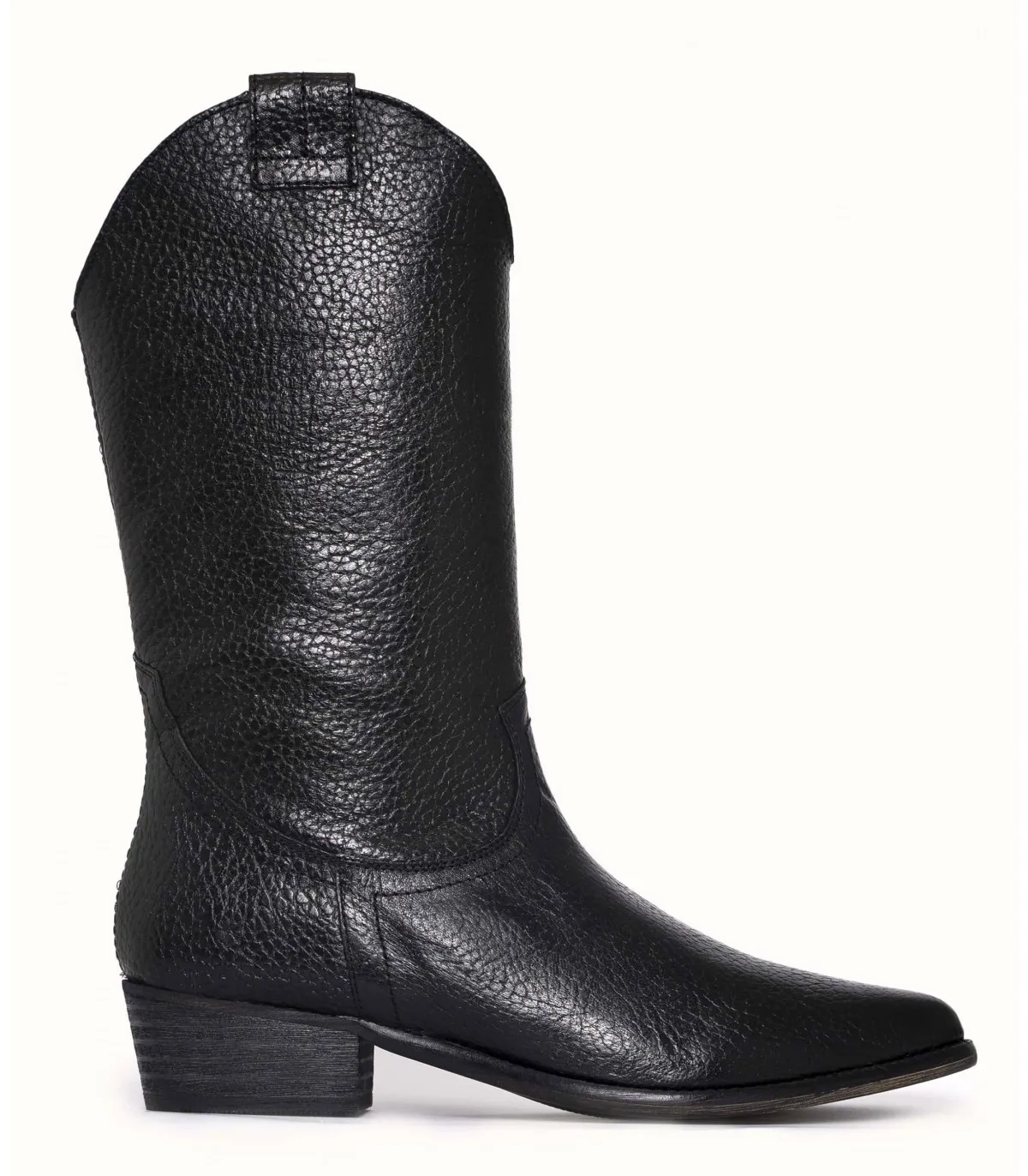 Bota campera para mujer en piel negra
