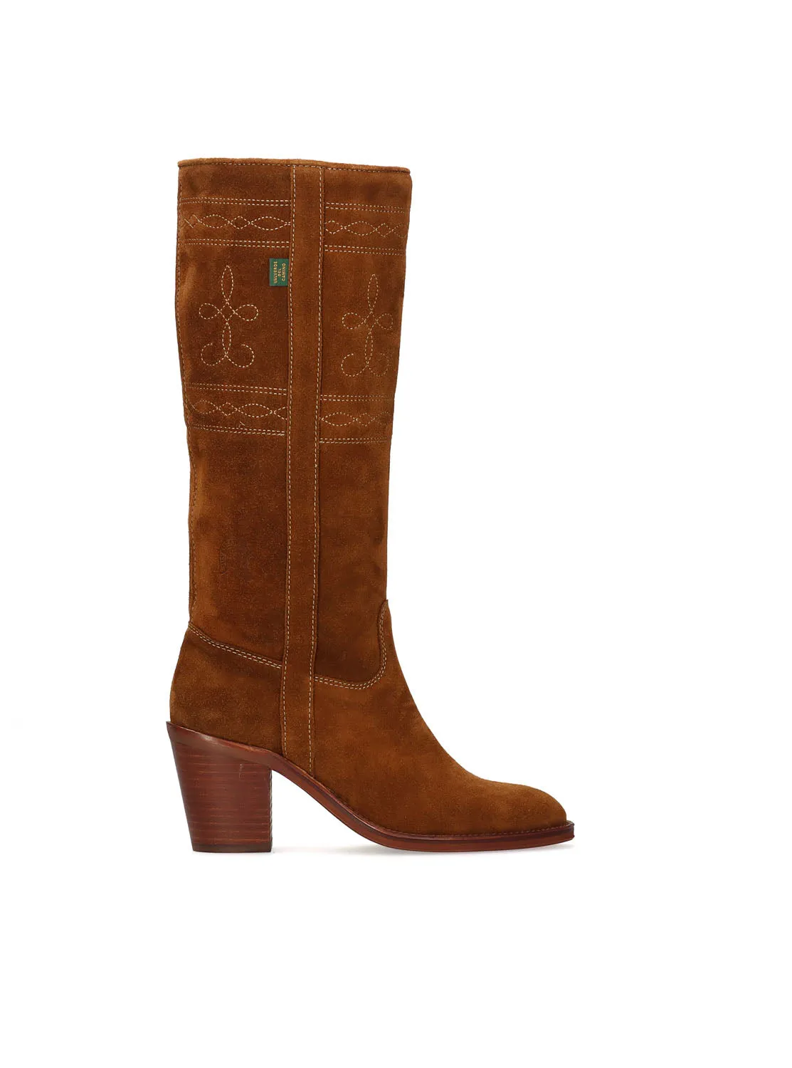 Bota campera tacón ante capuccino