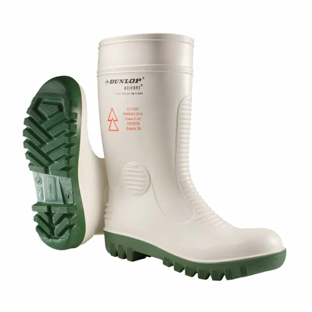 Bota de agua Dunlop alto voltaje Acifort SB SRA blanco