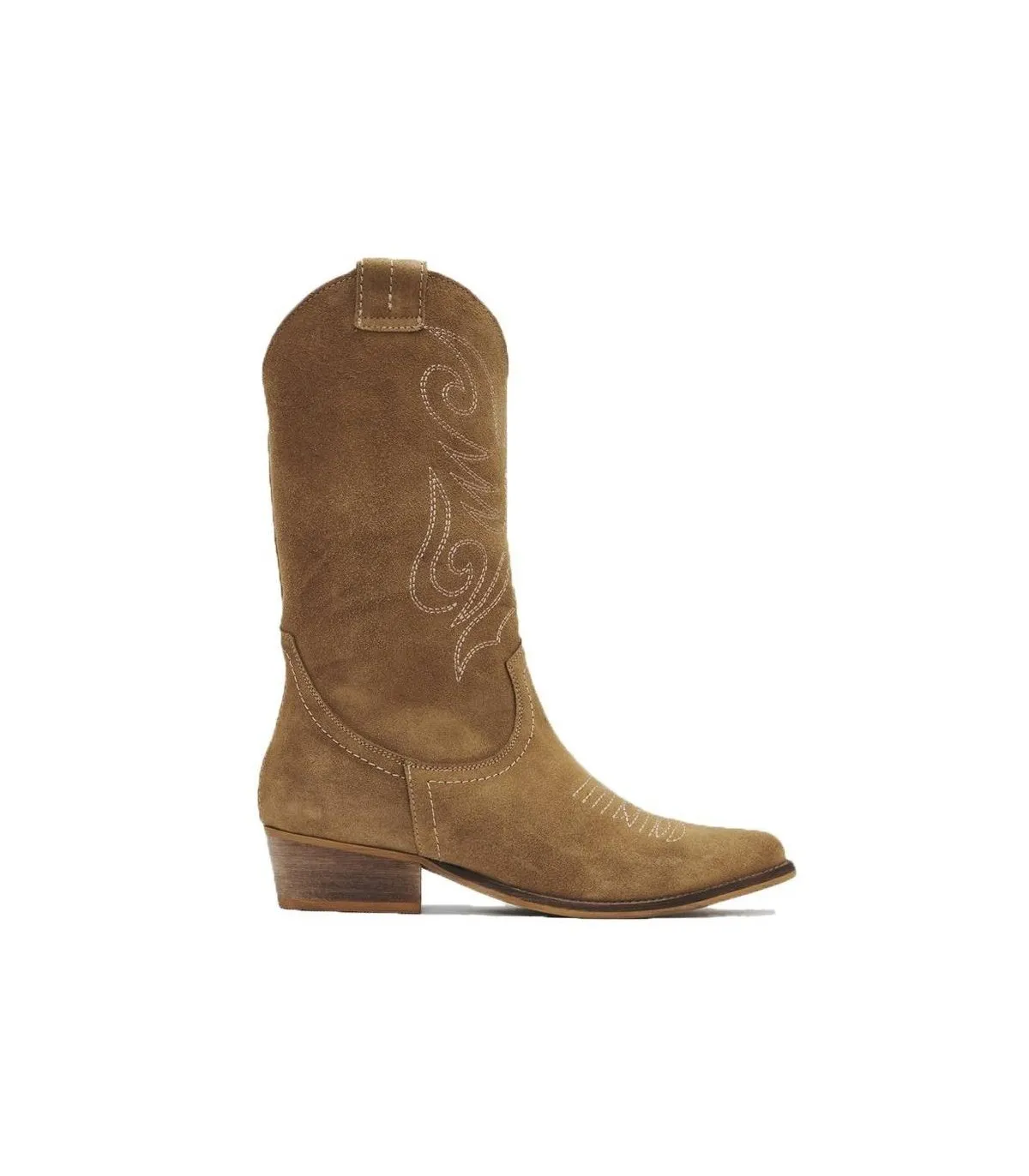 Bota de serraje campera en piel tierra