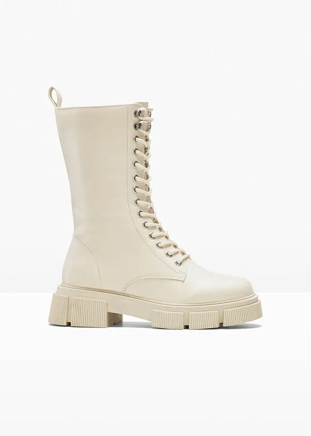Botas con cordones Beige